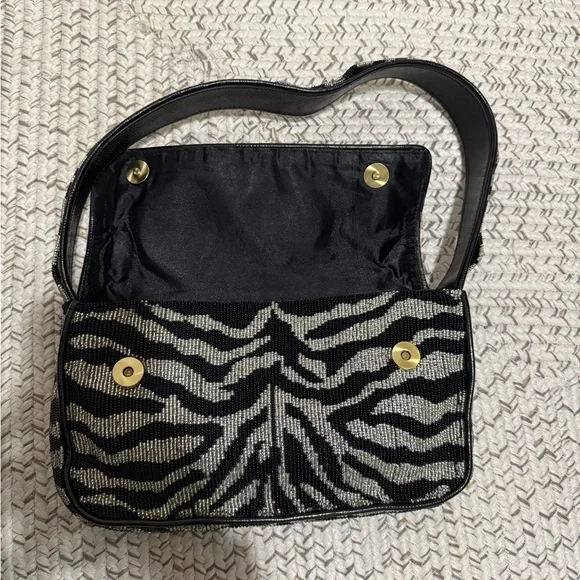 Staud Tommy Beaded Zebra Shoulder Bag - Picture 10 of 16